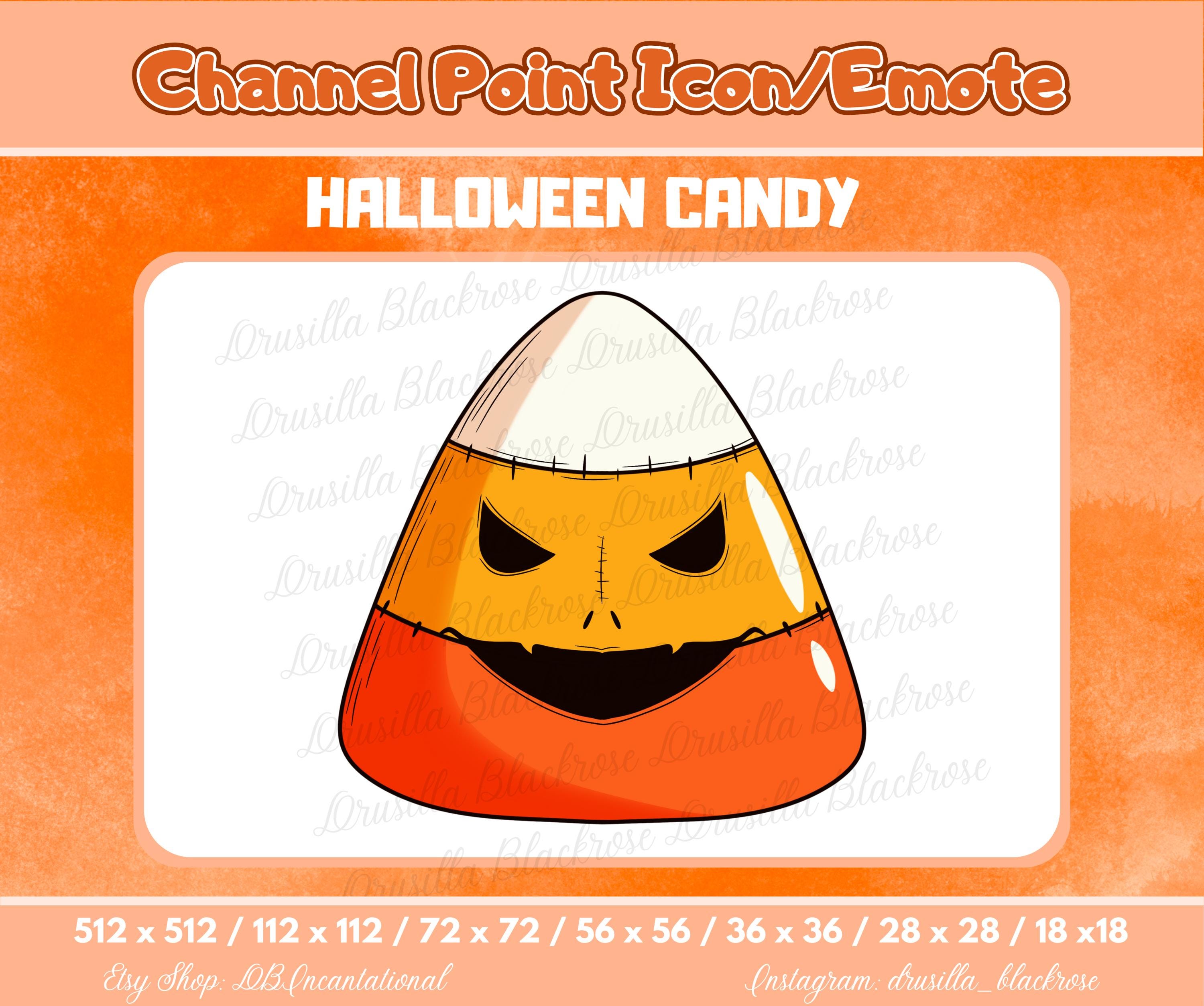 Spooky Halloween Candy Emote, Badge, Channel Point Icon, Sticker for Twitch and Telegram, Spooky Season Pack 7 sizes optimized