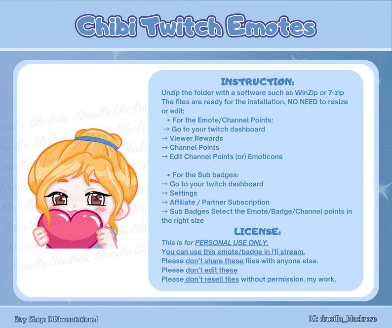 Cute Chibi Girl Emote With Bun Hairstyle, Blonde Hair Brown Eyes, 6 ...