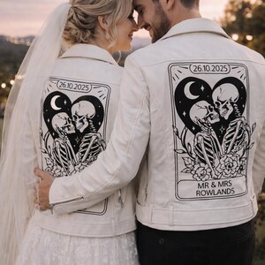 Gorgeous Custom Alternative Goth Skeleton Tarot 'mrs' 'bride to Be' White &  Black Custom Personalized Wedding Day, Hen Party Leather Jacket - Etsy