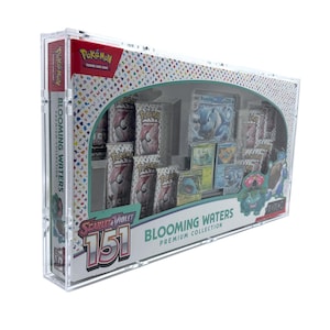 Estojo de acrílico adequado para a coleção premium Pokémon 151 Blooming Waters.