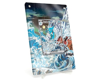 Extended Artwork Display Case Frame suitable for Pokemon Kingdra ex Scarlet & Violet Promos (SVP) #131 including stand