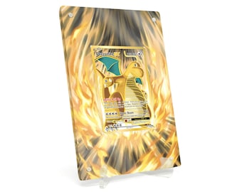 Extended Artwork Display Case Frame suitable for Pokemon Dragonite-EX Evolutions (EVO) #106 including stand