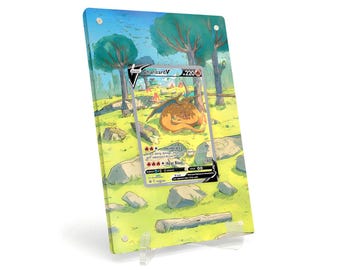 Extended Artwork Display Case Frame suitable for Pokemon Charizard V SWSH 260 including stand