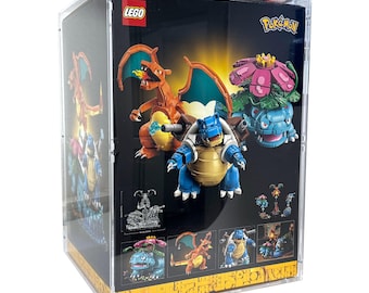 Estuche acrílico apto para Lego Pokemon 72153 Venusaur, Charizard y Blastoise.