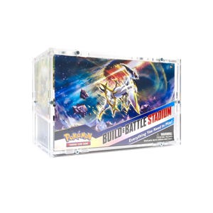 Custodia in acrilico realizzata in Germania adatta per Pokemon Prerelease Stadium Build & Battle