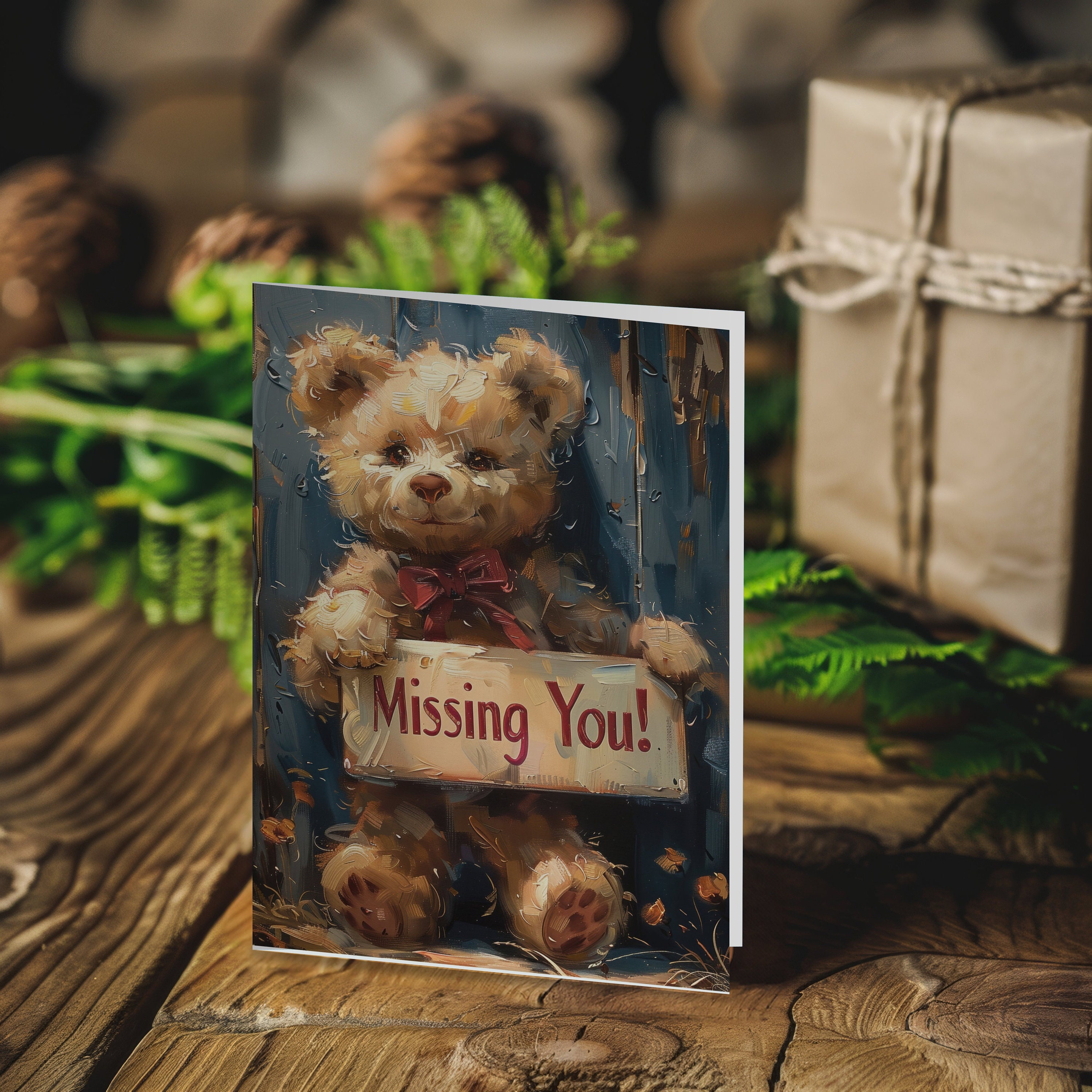 Missing You Teddy Bear Greeting Card Printable Digital Download Get Missing You Teddy Bear Greeting Card Printable Digital Download Get
