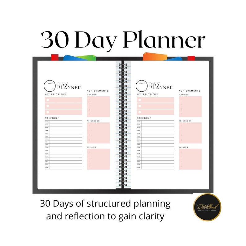 Basic 30 Day Planner Digital Version Daily Planner Etsy