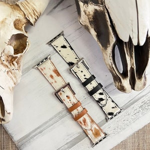 Genuine Cowhide Western Apple Watch Band I 38MM 40MM 41MM 42MM 44MM 45MM Series 8,7,6,5,4,3 And SE All Versions