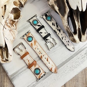 Genuine Cowhide Western Apple Watch Band I 38MM 40MM 41MM 42MM 44MM 45MM Series 8,7,6,5,4,3 And SE All Versions