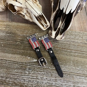 American Flag Apple Watch Band I American Flag Design I AB Stone 38MM 40MM 41MM 42MM 44MM 45MM Series 8,7,6,5,4,3 And SE All Versions