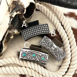 WESTERN HAIR CLIP I Rodeo Cowgirl I Hair Claw I Western Metal Casting Hair Clip