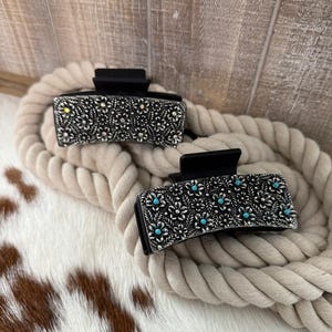 WESTERN HAIR CLAW I Western Hair Clips I Western Metal Hari Claws I Turquoise Stone Hair Claws