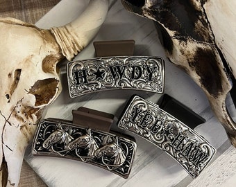 WESTERN HAIR CLIP I Rodeo Cowgirl Hair Claw I Western Casting Hair Clip