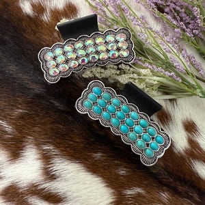 WESTERN HAIR CLAW I Western Hair Clips I Western Metal Hari Claws I Turquoise Stone Hair Claws