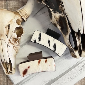 WESTERN HAIR CLIP I Genuine Cowhide I Rodeo Cowgirl Hair Claw