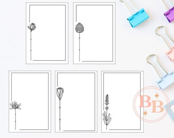 Multiple Flower Bud Stem-Themed Author Signature Book Plates Autographs for Books// Bookplates// Book stickers// Floral Arrangement