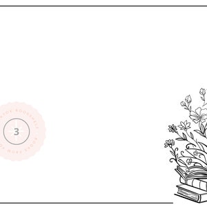 May include: A black and white illustration of a stack of books with flowers growing out of the top book. The top book is open and the pages are curled. The bottom book has the word "LOVE" written on the cover. The illustration is surrounded by a white border.