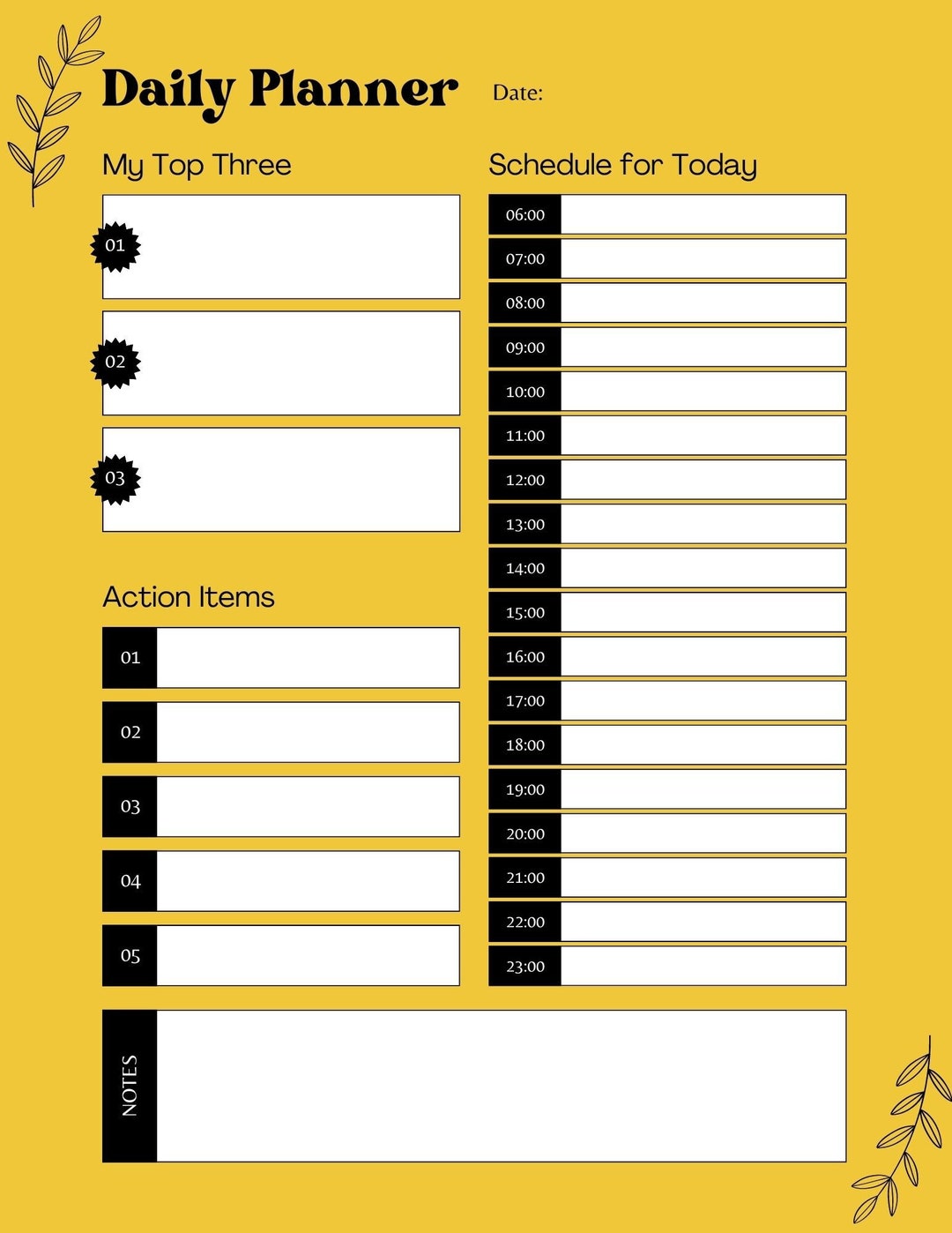 Printable- Daily Planner for Work, School, or Home | Organization Tool ...