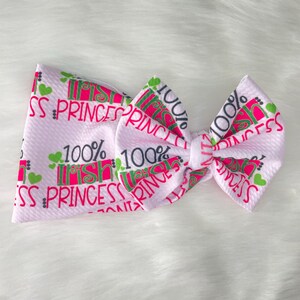 Irish Princess Newborn, Baby, Toddler Girl Bow on Headwrap/Bow on Headband/Clip On Bow/St Patricks Day Bow