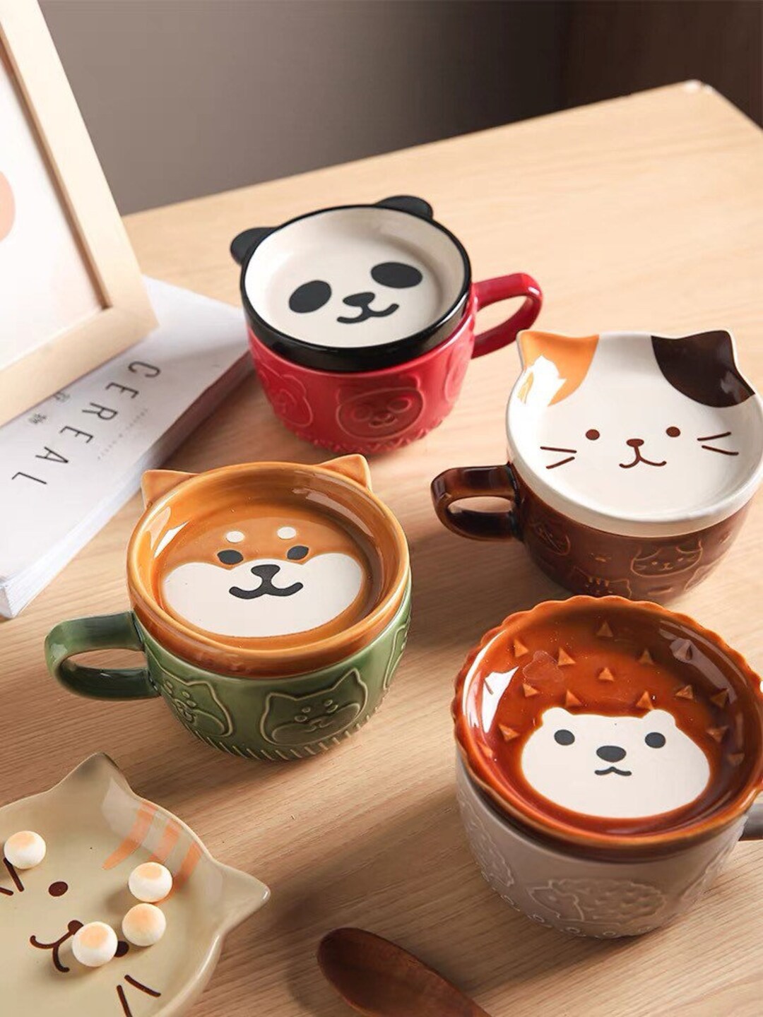 Handmade Ceramic Animal Cup / Cute Shiba Dog Cup / Cute Cat Etsy