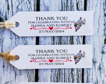 Minimalist Wedding Thank You Tag , Personalized flag tags for wedding favors,Modern Wedding Favor Tags, Editable Favor Tag