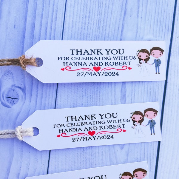 Minimalist Wedding Thank You Tag , Personalized flag tags for wedding favors,Modern Wedding Favor Tags, Editable Favor Tag