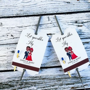 Etichette scintillanti per matrimonio, bomboniere con porta fiammiferi e attacco, lascia che l'amore scintilli! Etichette Sparkler per bomboniere per matrimoni, feste, anniversari