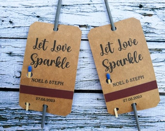 Personalized Sparklers Tags for wedding, Wedding Sparkler Tags With Match Tape,Personalized Fireworks Labels, party, anniversary, engagement