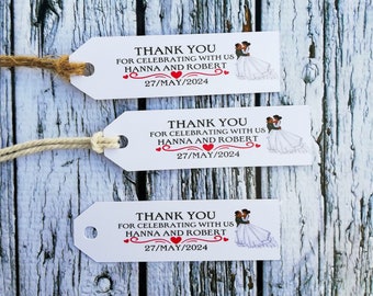 Minimalist Wedding Thank You Tag , Personalized flag tags for wedding favors,Modern Wedding Favor Tags, Editable Favor Tag