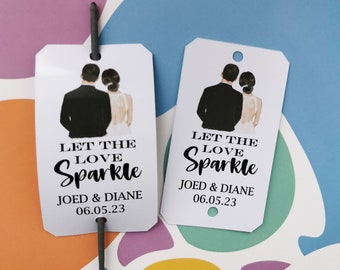 SPARKLER TAGS for wedding, Personalised Wedding Let Love Sparkle, party, anniversary, engagement Tags for Sparklers