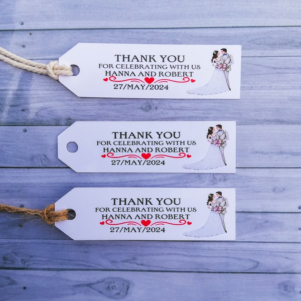 Minimalist Wedding Thank You Tag , Personalized flag tags for wedding favors,Modern Wedding Favor Tags, Editable Favor Tag