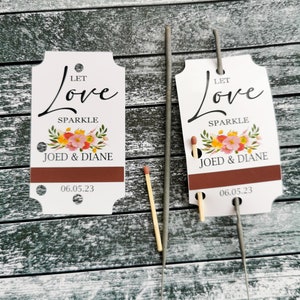 TAG SPARKLER per matrimonio, matrimonio personalizzato Let Love Sparkle, festa, anniversario, tag di fidanzamento per Sparklers