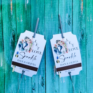 Etichette scintillanti per la tua foto Momento perfetto Fai brillare il tuo matrimonio Etichette scintillanti personalizzate Festeggia con stelle filanti per una notte da ricordare