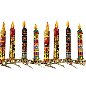 Clip On African Art Candle Glass Ornament Set/2 - Kenzies of London for Olivia Goes Global