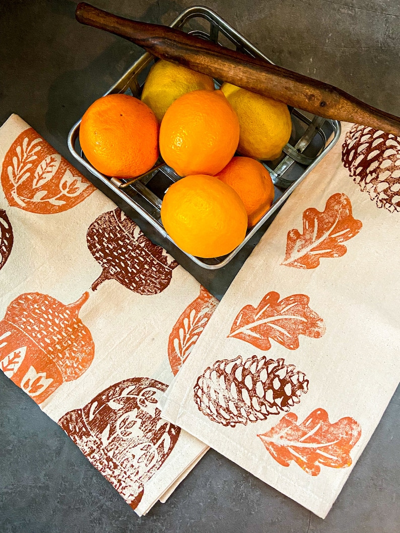 Fall-themed dish towels