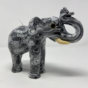 Hand-Painted Elephant Candles - Beautiful Sculpture Single Wick - African Handicraft Gift