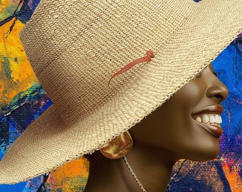 Ghanaian Straw Hat with Leather Closure - Perfect for Summer!