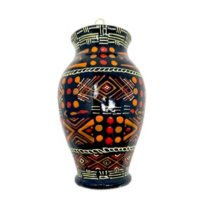 African Vase Glass Ornament &quot;Mud Cloth&quot; - Kenzies of London for Olivia Goes Global