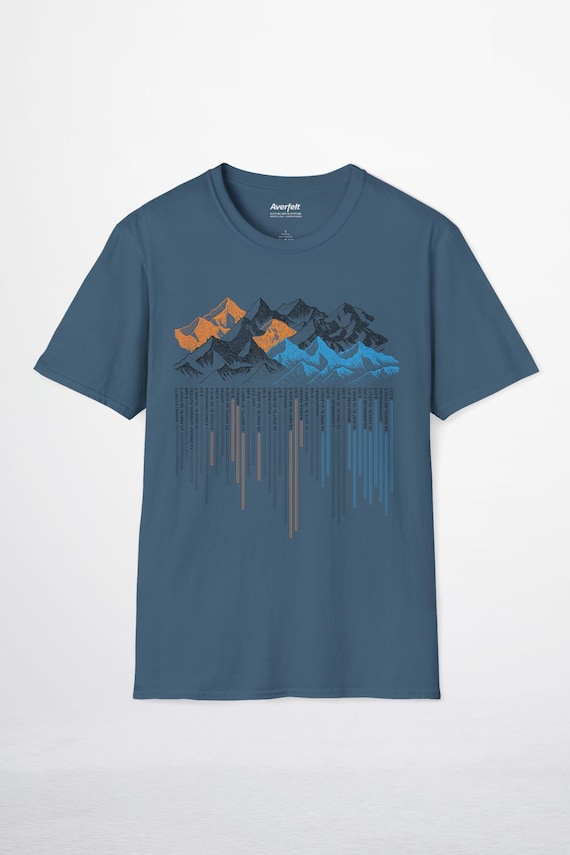 14 Peaks Drip Tee With Altitude Vitals Chart Graphic Climbing