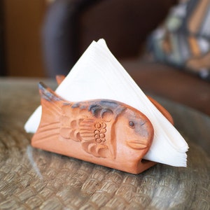Handgemachter Terra Cotta Serviettenhalter - Made in Guatemala