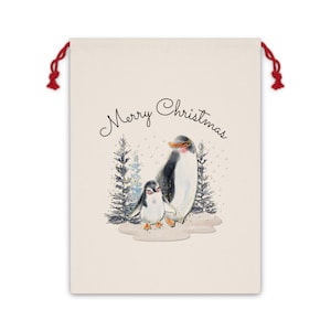 Sac en lin Penguin Duo Sac de Père Noël