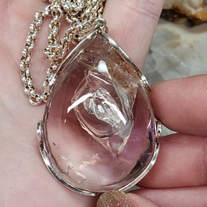 Amethyst Pendant w/ Large Inner Child & Moving Water Inclusion / Collector's Pendant