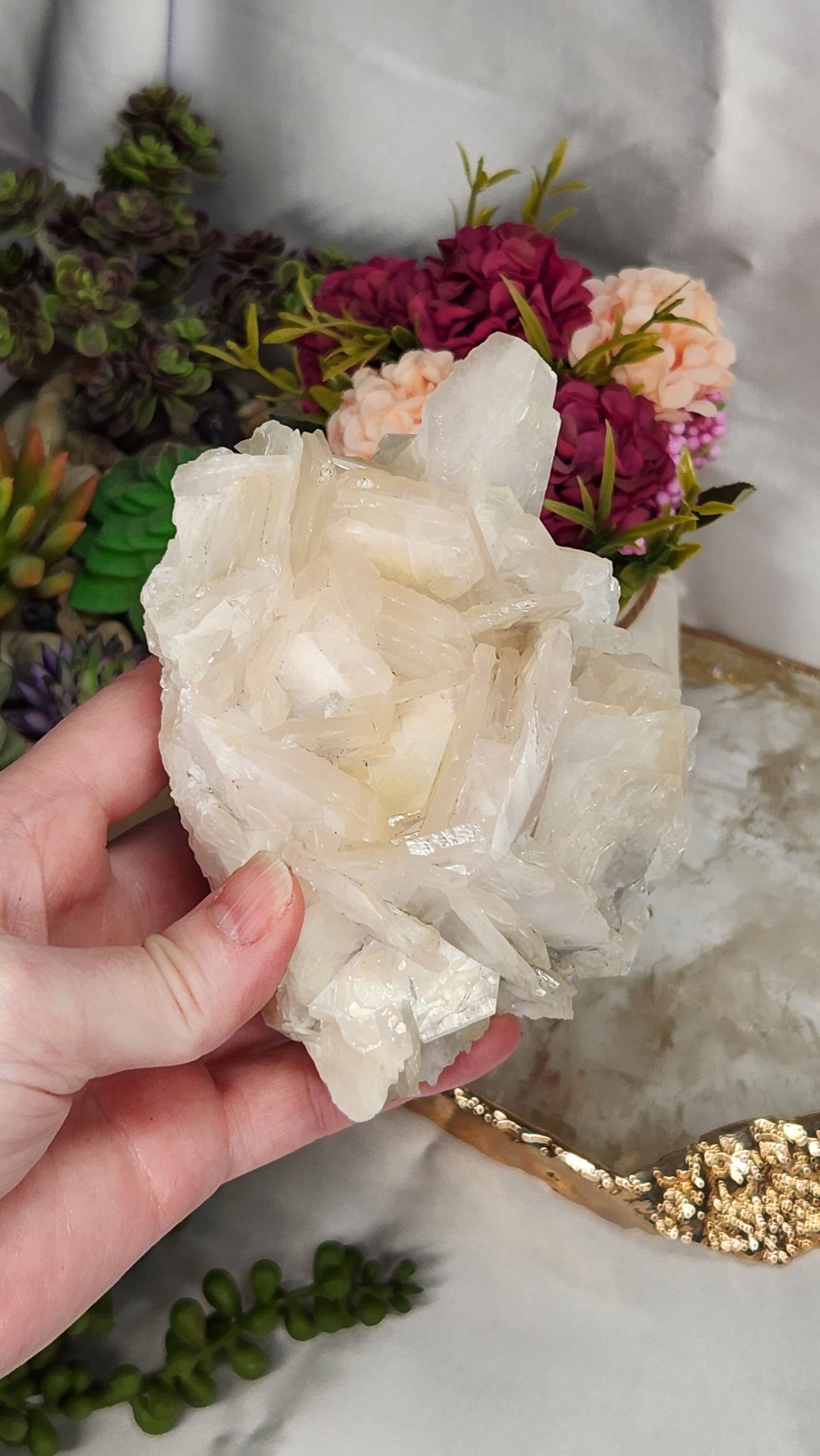 UV Reactive Bladed Calcite Cluster (China)