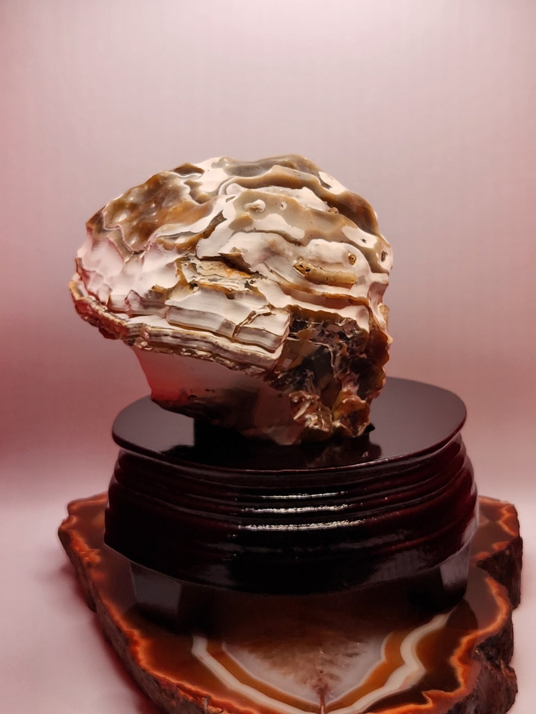 Large Desert Agate on Custom Wood Stand Etsy