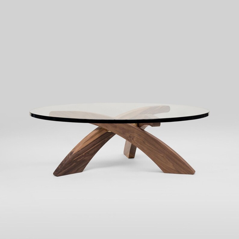 Glass Coffee Table Table With Glass Top Glass Table Round Etsy