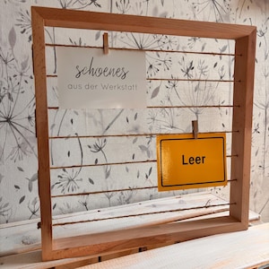Kleiner Bilderrahmen für den Tisch 40x40cm | Buche | Foto-Aufsteller Schnurrahmen Quadrat Hochzeit Geburtstag Gästekarte zum hinstellen