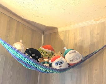 Crocheted Toy Hammock, Stuffed Animal Storage