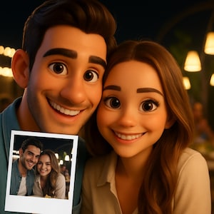 Same Day Delivery Custom Pixar Style Portrait from Photo | Digital Cartoon Drawing for Couples, Families, Pets | 3d Digital Art Pixar Gift