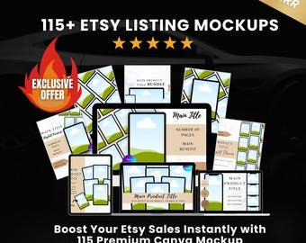 115+ Canva Mockup Templates: MRR/PLR Digital Product Bundle