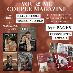 Custom Couples Magazine Template: 65+ Page Love Story Gift (Digital Download)